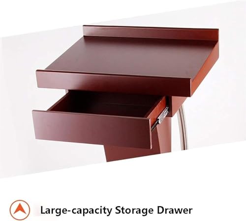SMuCkS Wood Lectern Podium with Drawer - Red, 112x56x48cm