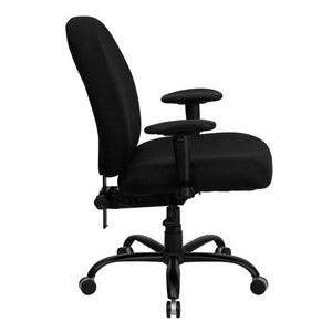 Flash Furniture HERCULES Series Big & Tall 400 lb. Rated Black Fabric Executive Swivel Chair with Adjustable Arms