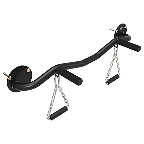 Pull Up Bars Wall-Mounted Chin Up Bar, Safe and Stable Steel Horizontal Bars, Strength Training Fitness Equipment with Gymnastic Rings, Load 300kg