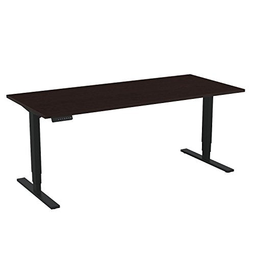 Move 80 Series 72W Height Adjustable Standing Desk in Mocha Cherry with Black Base