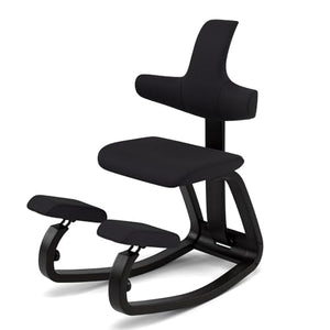 Varier ThatSit Balans Adjustable Ergonomic Kneeling Chair with Backrest, Black/Black