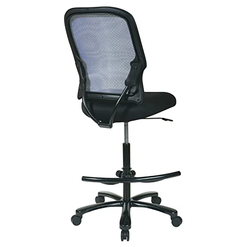 Space Seating Big and Tall Dual Layer AirGrid Drafting Chair, Black