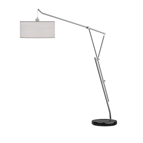 Adesso 6280-22 Brisbane 63"-84" Arc Lamp, Satin Steel, Smart Outlet Compatible