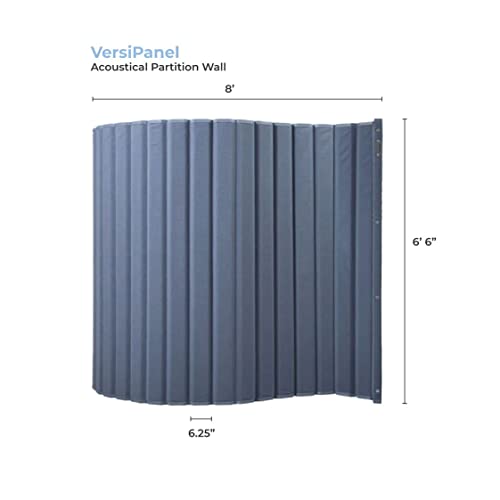 VERSARE VersiPanel Acoustical Partition Wall - Sound Panel Room Divider, Gray, 8' x 6'6