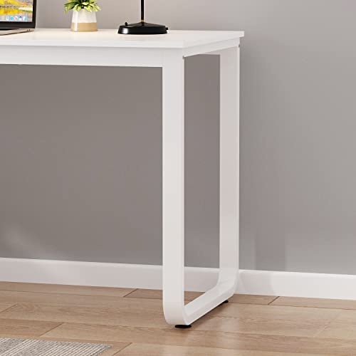 Homsee L-Shaped Home Office Computer Desk with Drawer, Shelves, and Storage Cabinet - White (55.1" x 41.3" x 29.5")