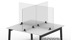 Stand Steady Clear Desktop Panel | Freestanding Protective Acrylic Shield & Sneeze Guard |Portable Desk Divider for Desks & Tabletops | for Offices, Schools, Libraries & More (48 x 30)
