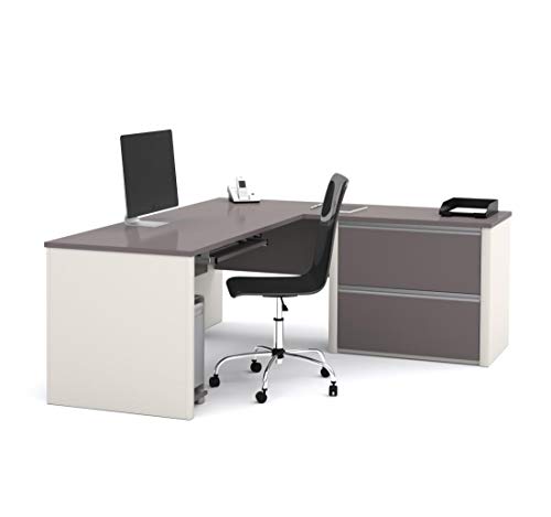 Bestar L-Shaped Desk with lateral File Cabinet - Connexion