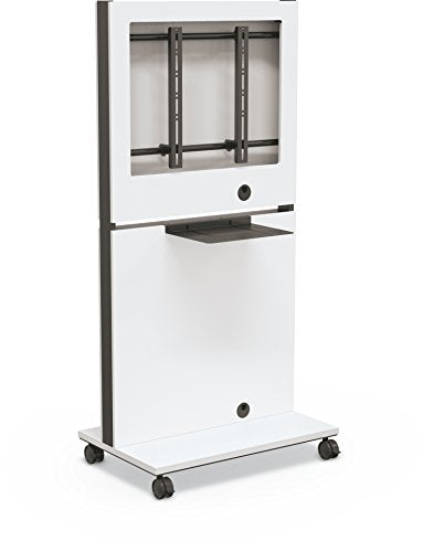 Balt Media Space Mobile Flat Panel TV Cart, White, 70" H x 34.1" W x 21.8" d (27809)