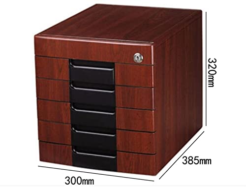 File Cabinet Office Supplies Woody Desktop Storage Box Drawer with Lock Filing Cabinets (Color : 5 Layers)