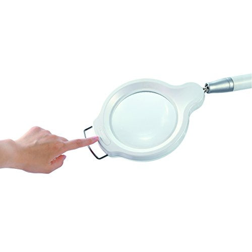 BLACK+DECKER PureOptics Summit Zoom Magnifier LED Desk Lamp, 5-Diopter Lens, 6 Dimming Levels, White