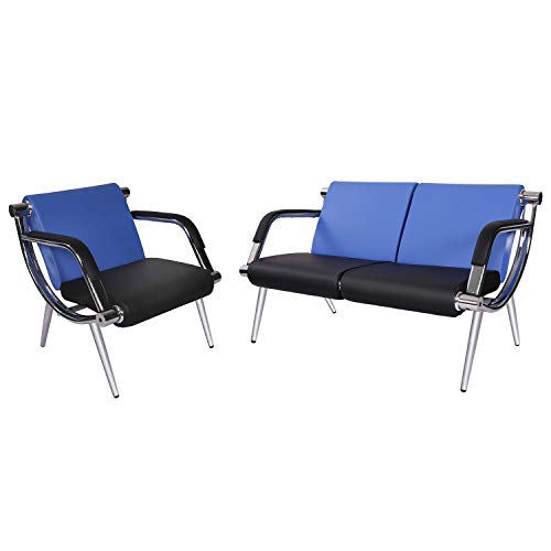 Kintness Office Reception Chair Set PU Leather Waiting Room Bench Visitor Guest Sofa Airport Salon Barber Office Waiting Chair Bank Hall Clinic Chair