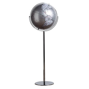 Torre & Tagus 902320 Latitude Standing Floor Globe, Silver