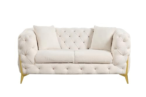 Generic Modern Living Room Set in Cream Wood - 2 Piece
