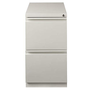 Hirsh Industries 20" Deep 2 Drawer Mobile File Cabinet in Light Gray
