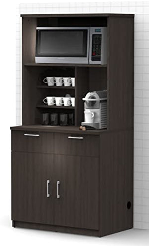 BREAKtime Espresso Kitchen Lunch Break Room Cabinets Model 2312 - 2 Piece Group (Factory Assembled)