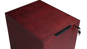 Zuri Furniture Hayes Modern 2 Drawer Mobile Filing Pedestal - Mahogany