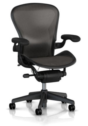Herman Miller Classic Aeron Task Chair: Standard Tilt - Fixed Vinyl Arms - Standard Carpet Casters