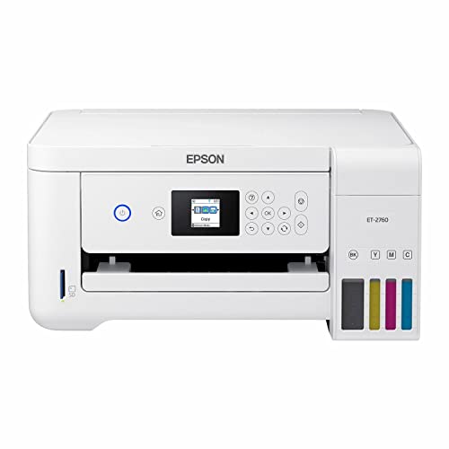 Epson Premium EcoTank 2760 All-in-One Color Inkjet Cartridge-Free Supertank Printer I Print Copy Scan I Wireless I Mobile Printing I Auto Duplex Printing I 1.44" Color LCD I Print Up to 10.5 ISO ppm