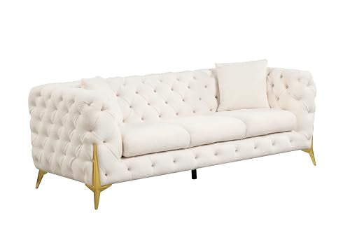 Generic Modern Living Room Set in Cream Wood - 2 Piece