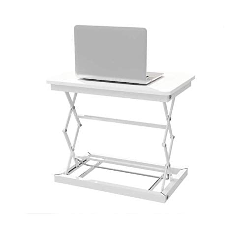 ZOUSHUAIDEDIAN Standing Desk Converter Adjustable Height, Portable Desk Riser Workstation, Ergonomic Stand Up Desks, Home Office Desk Workstation, Black/White (Color : White)