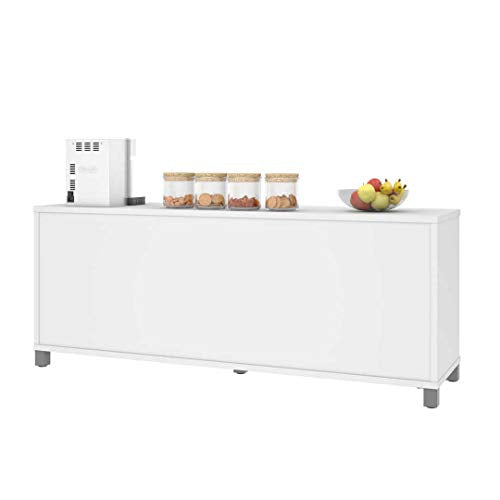 Bestar Pro-Linea White Credenza with 2 Drawers - Standard