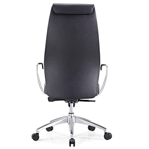 Zuri Furniture Modern Franklin Genuine Leather Executive Chair - Black