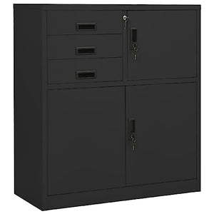 THOYTOUI Steel Office Cabinet with Storage Function 35.4"x15.7"x49.2" Anthracite