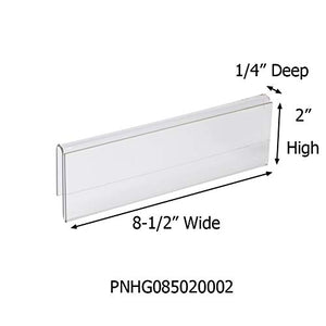 Glass Wall Name Plate Holders - Single Sided 8-1/2" Wide x 2" high (50 - PK, 1/4" Cubicle Wall) by Plastic Products Mfg.