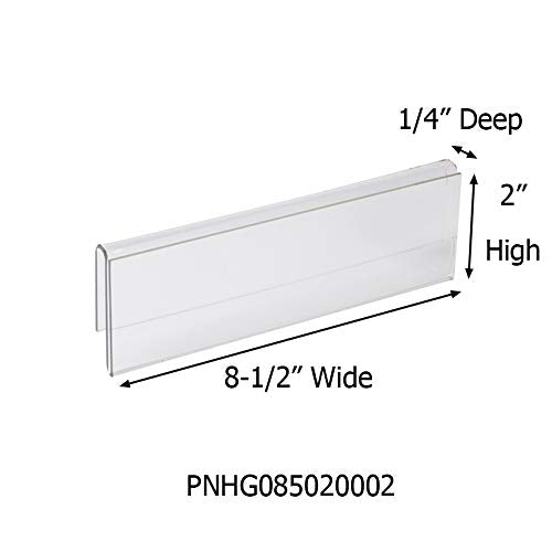 Glass Wall Name Plate Holders - Single Sided 8-1/2" Wide x 2" high (50 - PK, 1/4" Cubicle Wall) by Plastic Products Mfg.