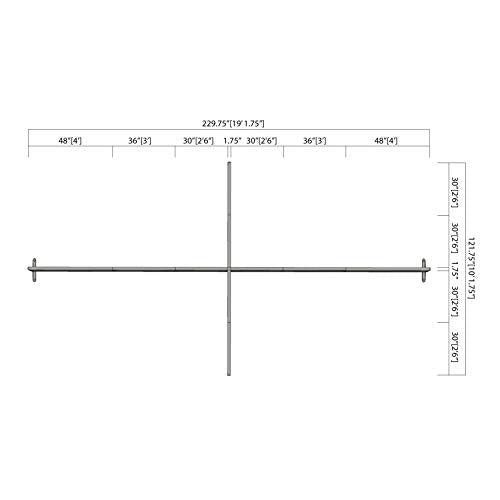 GOF Freestanding X-Shaped Office Partition, Large Fabric Room Divider Panel - 120"D x 228"W x 48"H