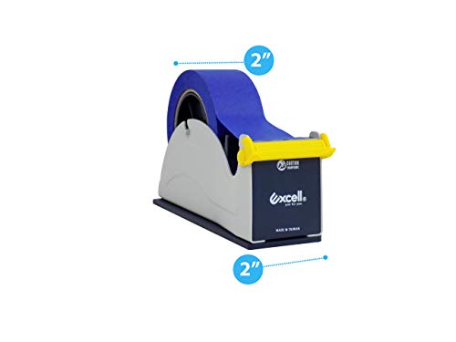 WOD ET-227 Premium Quality Blue and Gray Tabletop Twin-Roll Steel Desktop Tape Dispenser Weighted Rubber Lined Base for Stability: Fits Up to 2" in. Wide (Holds 3 inch core) 12-Pack