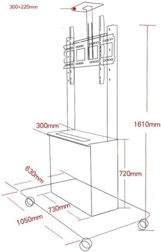 NSIBAN Rolling TV Stand Mobile TV Cart 40-86 Inch Television Stands On Wheels - Load 110 Kg/242Lb