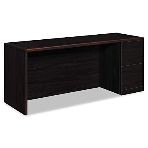 HON 10700 Left Credenza Desk Mahogany Finish, Right Pedestal
