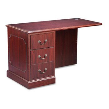 HON 94000 Series Single Pedestal Desk Return 48x24, Mahogany (Pack of 2)
