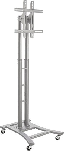 Displays2go MBTVSBV2SL Portable HDTV Stand for 32 to 65 Inches TV, Rolling, Height Adjustable to 71.5-Inch Max