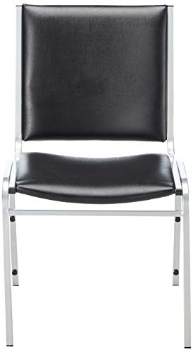 Lorell Padded Armless Stacking Chair, 35.6" x 20.8" x 19.4", Black