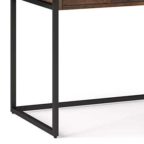 SIMPLIHOME Ralston SOLID WOOD and Metal Modern Industrial 48 inch Wide Home Office Desk, Writing Table, Workstation, Study Table Furniture in Rustic Natural Aged Brown