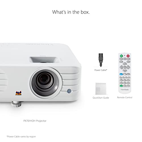 ViewSonic PX701HDH 1080p Projector, 3500 Lumens, Supercolor, Dual HDMI, 10w Speaker