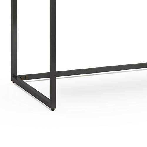 SIMPLIHOME Ralston SOLID WOOD and Metal Modern Industrial 60 inch Wide Home Office Desk, Writing Table, Workstation, Study Table Furniture in Distressed Grey with 2 Drawerss