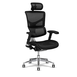 X-Chair X2 Management Task Chair with Headrest - Black K-Sport Mesh Fabric