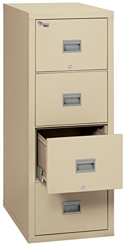 FireKing Patriot 4P1825-CPA One-Hour Fireproof Vertical Filing Cabinet, 4 Drawers, Deep Letter or Legal Size, 18" W x 25" D, Parchment, Made in USA