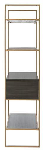 Safavieh ETG6204A Home Collection Skylar 4 Tier 1 Drawer Etagere, Gold/Grey