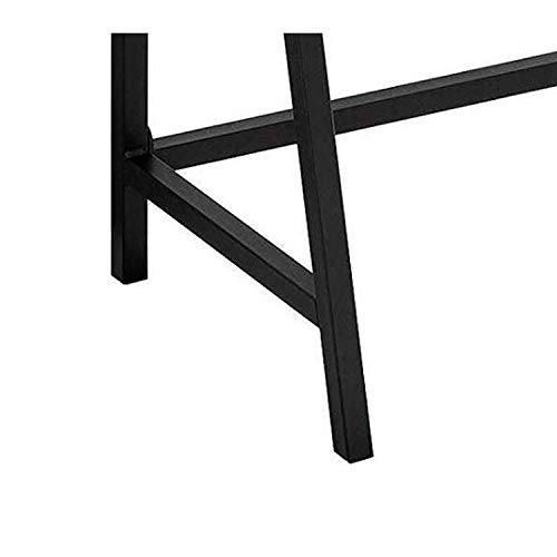 Benjara Wooden Top Writing Table with Metal Tubular Legs, Brown and Black