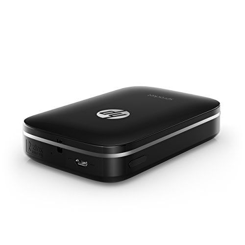 HP Sprocket Portable Photo Printer, Print Social Media Photos on 2x3" Sticky-Backed Paper - Black (X7N08A)