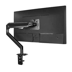 zlw-shop 17-32" Desktop Monitor Mount Bracket, Gas Spring Height Adjustable Desk Stand, Aluminum Single Arm Suporte with Max. VESA 75 * 75mm 100 * 100mm (Color : Black)