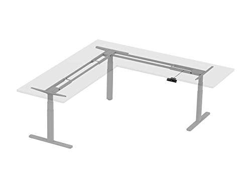 Monoprice 134829 Triple Motor Height Adjustable Sit-Stand Corner Desk Frame - Gray | 3 Leg Corner, L Shaped Table Base, Programmable Memory Settings