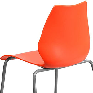 Flash Furniture 5 Pack HERCULES Series Orange Stack Chair with Lumbar Support