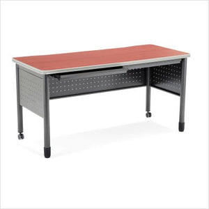 OFM Mesa Series Training Table - Durable Mobile Utility Desk with Drawers, Cherry, 27.75" x 55.25" (66140-CHY)