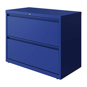 Hirsh Industries 36 Inch 2 Drawer Metal Cabinet for Home/Office, Holds Letter/Legal/A4 Hanging Folders, Classic Blue