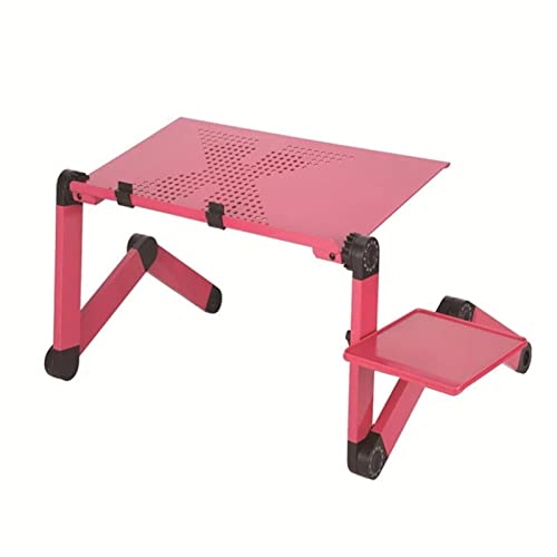 QWZYP Folding Laptop Desk Lengthen Adjustable Aluminum Alloy PC Table Stand with Mouse Board (Color : A)